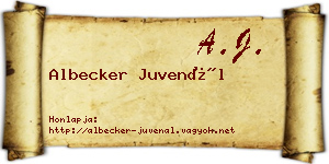 Albecker Juvenál névjegykártya